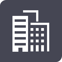 exterior office building icon in black and white